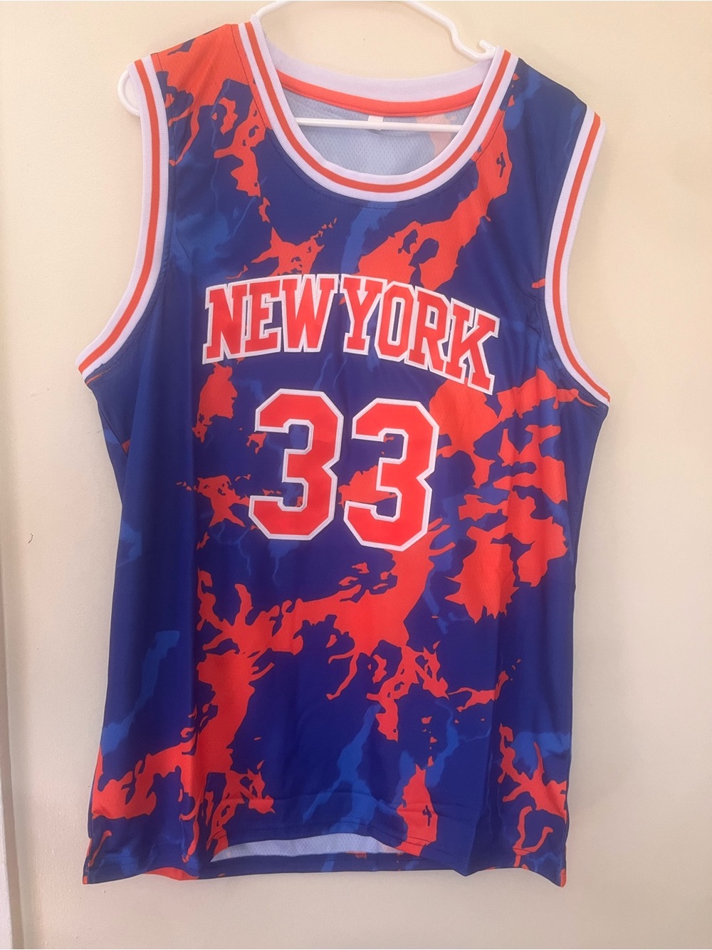New York Ewing embroidered Basketball Jersey